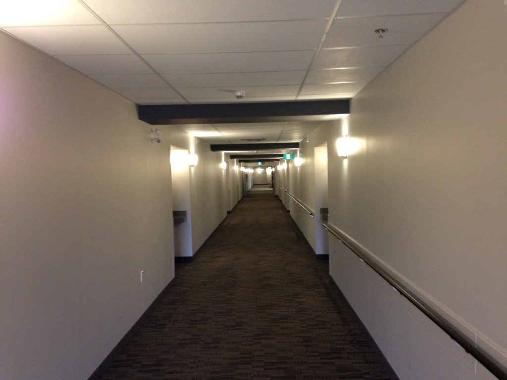 The long hallway to Dad's suite.